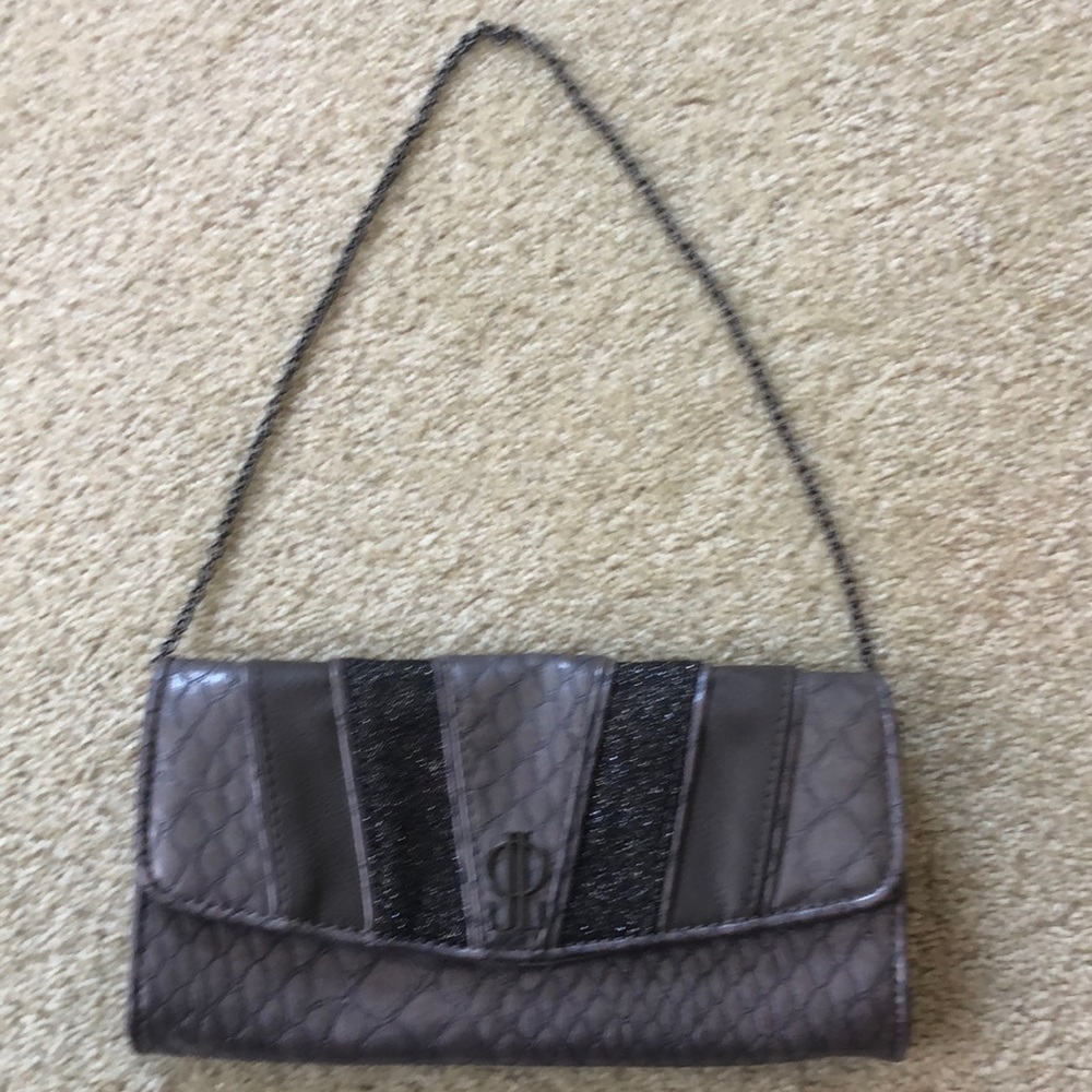 Jennifer Lopez Evening Bag/Clutch silver gunmetal EUC